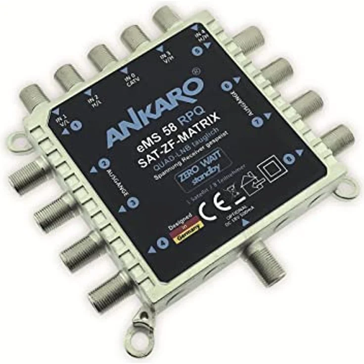 Ankaro Multischalter eMS 58 RPQ Quad und Quattro LNB tauglich- stromsparend mit ZERO-Watt Standby-Funktion – Bild 1