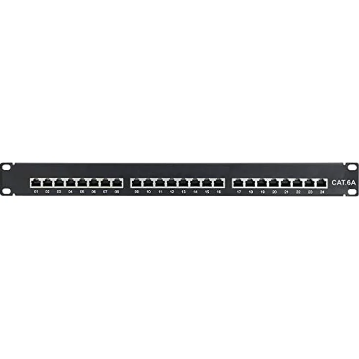 Renkforce 24 Port Netzwerk-Patchpanel, 483mm (19") CAT 6a, 1 HE, bestückt, robustes Stahlgehäuse – Bild 3