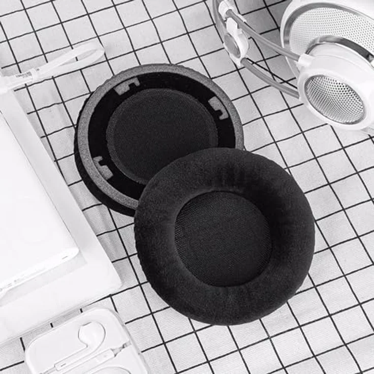 INF Ersatz Ohrpolster für AKG K701 K702 Q701 K612 PRO K712 PRO, Samt-Ohrpolster mit ergonomischem Design und Geräuschisolierung, 2 Stück, Maße 11x11x2 cm – Bild 5