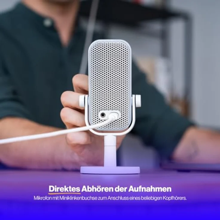 ENDORFY Solum Voice S Onyx White, USB Gaming Mikrofon mit RGB-Beleuchtung und Tap-to-Mute-Button – Bild 4