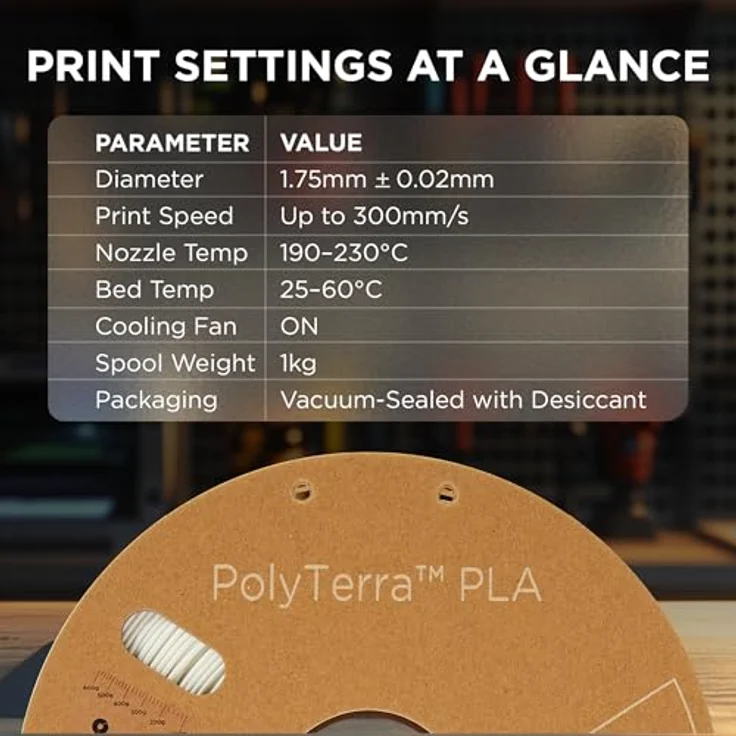Polymaker 70822 PolyTerra PLA Filament PLA-plast 1.75 mm 1000 g Hvid (mat) 1 stk – Bild 7