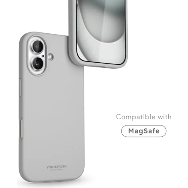Vonmählen Soft Silicone Case Cover für Apple iPhone 16, Hellgrau, Versandkostenfrei – Bild 2