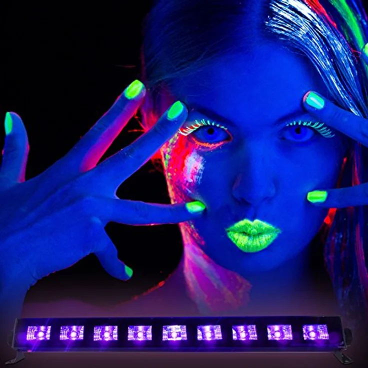 LED-UVBAR - IBIZA - UV-Effekt-Stab mit 9 LEDs zu je 3 W, Schwarzlicht - Schwarz – Bild 2