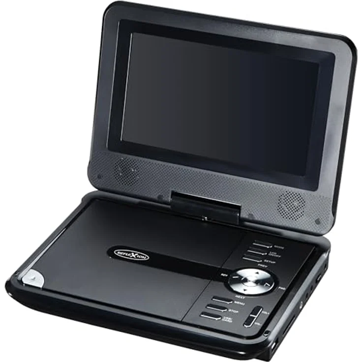 Reflexion DVD7002N, Portabler DVD-Player mit 7 Zoll Bildschirm, eingebautem Akku, AV-IN, AV-Out, USB, SD-Slot, 12V Auto-Adapter, schwarz – Bild 3