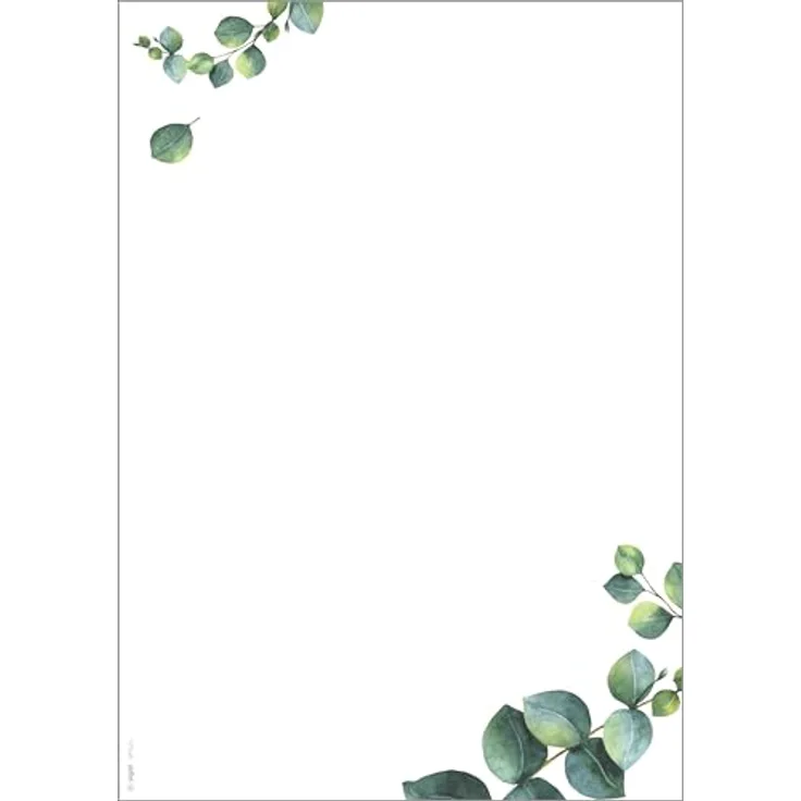 Sigel DP626 Motivpapier, Eukalyptus, grün, A4, 90 g/m², 100 Blatt, beidseitig bedruckbar, FSC-zertifiziert, für Speisekarten