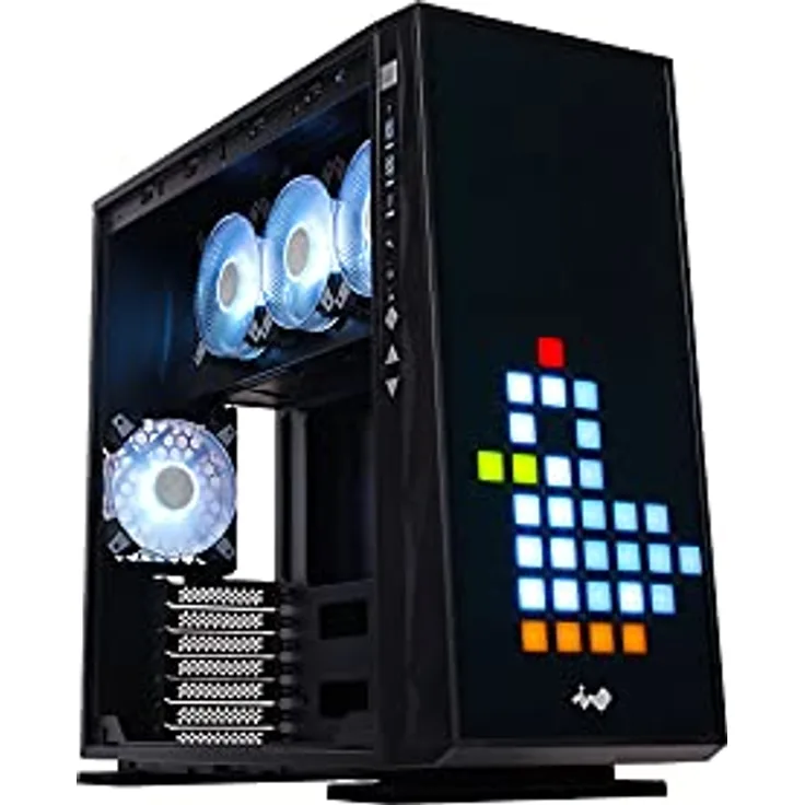 In Win 309 Gaming Edition, PC Gehäuse mit 144 ARGB-LEDs, Gamecontroller, Schwarz