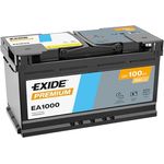Exide EA1000 Premium Carbon Boost 12V 100Ah 900A Autobatterie, wartungsfrei mit hohem Kälteprüfstrom