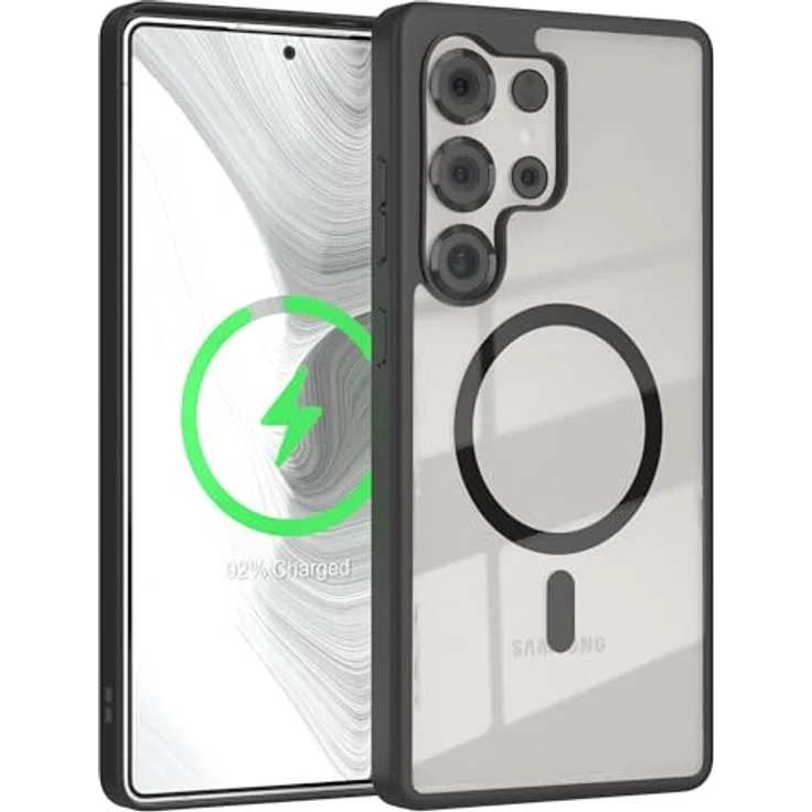EAZY CASE Hülle für Samsung Galaxy S25 Ultra, Ultra Aufprallschutz, Qi Charging, stoßfest und kratzfest, dünn mit Kameraschutz, Schwarz – Bild 1