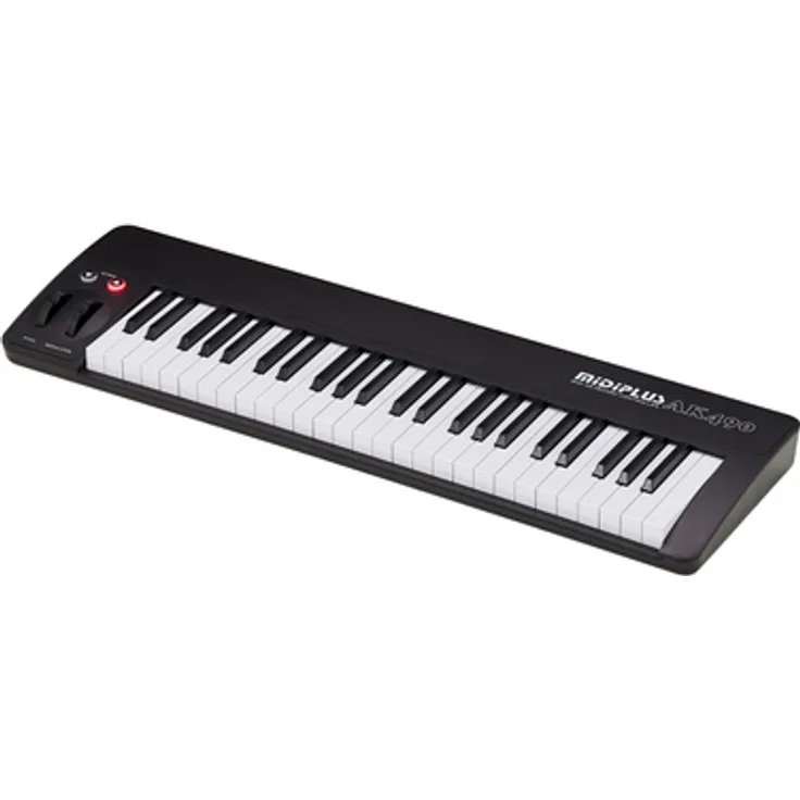 Midiplus AK490, USB MIDI-Keyboard mit 49 anschlagdynamischen Tasten, Pitch Bend, Modulations-Rad und Oktavwahl