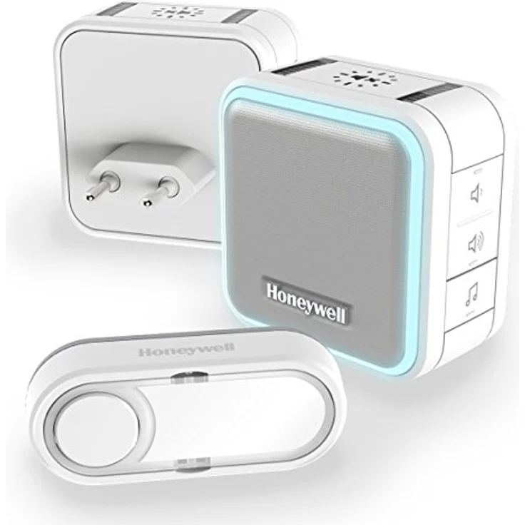 Honeywell Home Funk-Gong- Zwischenstecker-Set 6 Töne 84 dB Lichtring - LED Stroposkopblitz, weiß, DC515SP2 – Bild 4