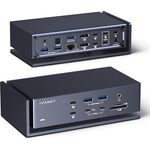 iVANKY 20-in-1 FusionDock Max 1 Dual Thunderbolt 4 Dock, Quad 6K@60Hz Monitor MacBook Docking Station in Space Grey