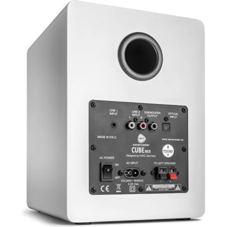 wavemaster CUBE NEO white - Regallautsprecher-System (50 Watt) mit Bluetooth-Streaming, Digitalanschluss und IR-Fernbedienung, Aktiv-Boxen, Nutzung für TV-Tablet-Smartphone, weiß (66381) Regallautsprecher - 50 Watt - schwarz, weiß – Bild 2