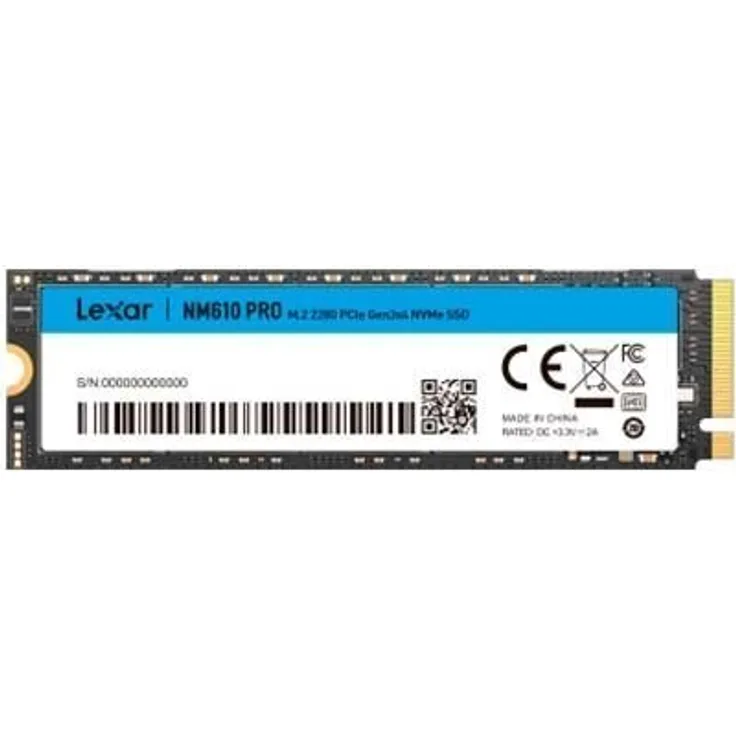 Lexar NM610 PRO 500GB M.2 SSD-Festplatte, 3300 MB/s, PCIe Gen3x4 NVMe