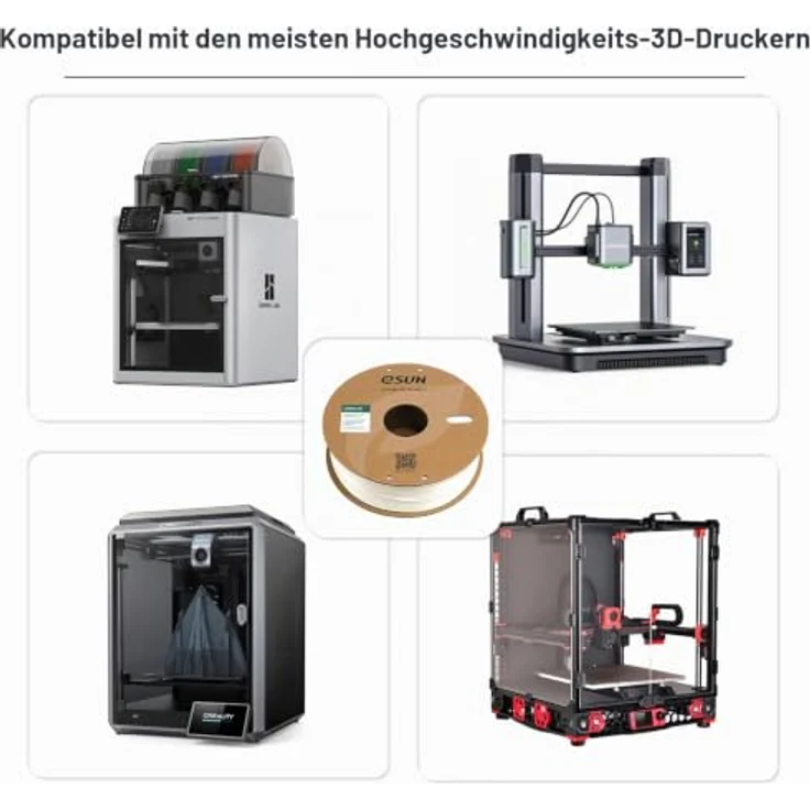 eSUN ABS+HS Filament 1.75mm, Hochgeschwindigkeits ABS+ in Weiß mit verbesserter Zwischenschichtbindung und Wärmebeständigkeit, 1KG – Bild 4