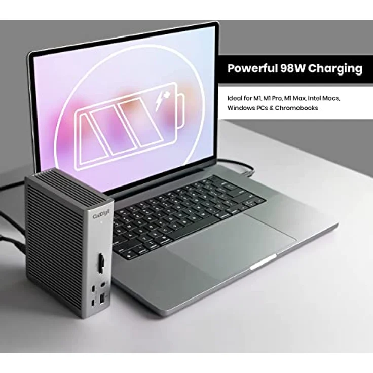 CalDigit TS4 Thunderbolt 4 Dock – 18 Ports, 98 W Aufladung, 3 x Thunderbolt 4 40 Gb/s, 5 x USB-A, 3 x USB-C (10 Gb/s), 2,5 GbE, Single 8K oder Dual 6K 60Hz Displays, Mac, PC – Bild 4