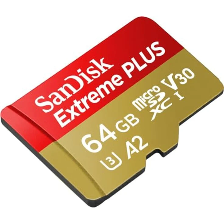 SanDisk Extreme Plus 64GB microSDXC Class 10 Speicherkarte mit SD-Adapter, Gold-Rot – Bild 2