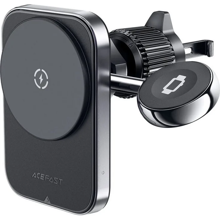 Acefast D18 Autohalterung mit MagSafe + USB-A USB-C-Kabel - Schwarz Induktions-Ladegerät