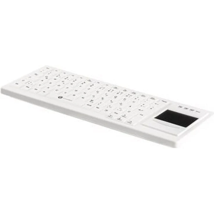 GETT Cleantype Xtra Touch Protect Silikontastatur mit Touchpad IP68 desinfizierbar, Farbe weiss