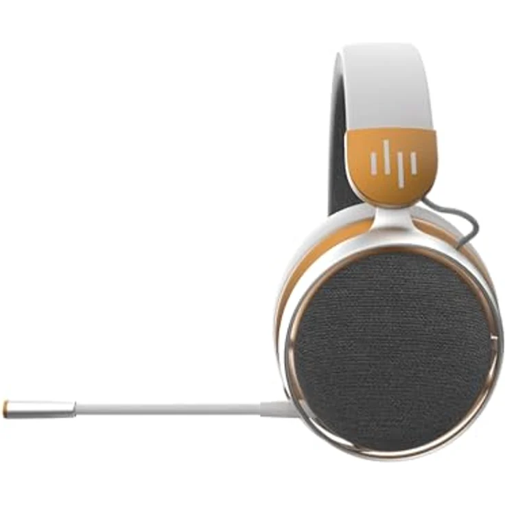 Dark Project Dpp Sono Wless White, Over-Ear-Kopfhörer mit Geräuschunterdrückung, 25 Stunden Akkulaufzeit, kabellos und kabelgebunden, Gold/Weiß – Bild 4