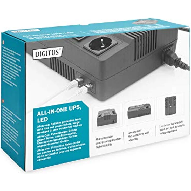 DIGITUS All-in-One Line-Interactive VI USV - 600VA - 360W - AVR - 4 Schutzkontakt-Steckdosen - 3x C13 - Shutdown-Software – Bild 6