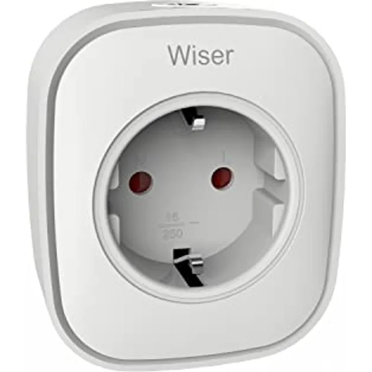 Schneider Electric Merten Wiser Smart Plug, kompatibel mit Amazon Alexa und Google Assistant, Steckdose, Steuerung per APP vor Ort oder aus der Ferne,Smart Home WiFi Steckdose, Weiß