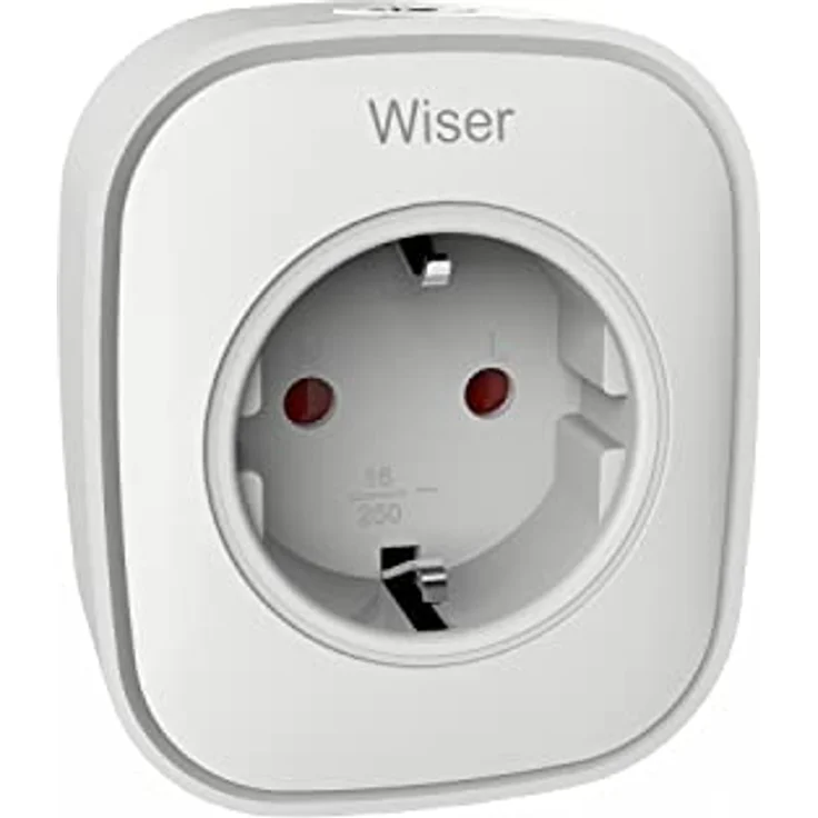 Schneider Electric Merten Wiser Smart Plug, kompatibel mit Amazon Alexa und Google Assistant, Steckdose, Steuerung per APP vor Ort oder aus der Ferne,Smart Home WiFi Steckdose, Weiß – Bild 1