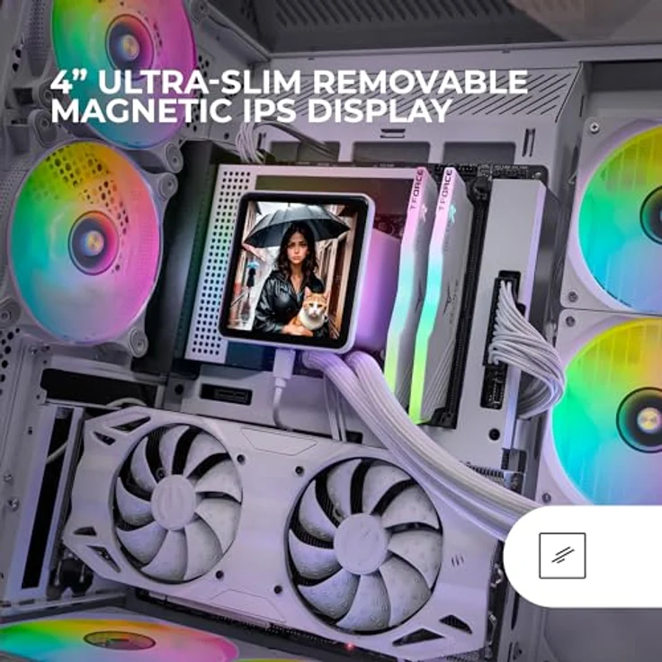 Mars Gaming ML-VISIONPRO240W, CPU Wasserkühler mit zwei 120 mm Lüftern und mehrfarbiger LED-Beleuchtung, Weiss – Bild 3