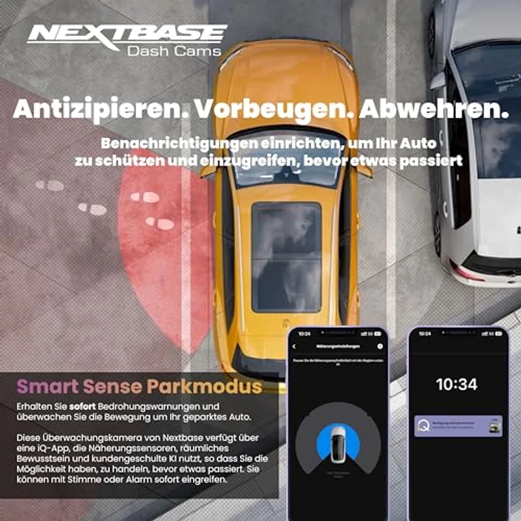 Nextbase® iQ 2K Smart HD Dash-Cam Auto mit 4G/LTE und GPS, 64GB Micro SD Card Bundle, 1440p Dash Cam mit Front- & Innensicht, 1440p Dash Cam 4K mit Smart Sense Parking, Emergency SOS, Roadwatch AI – Bild 5