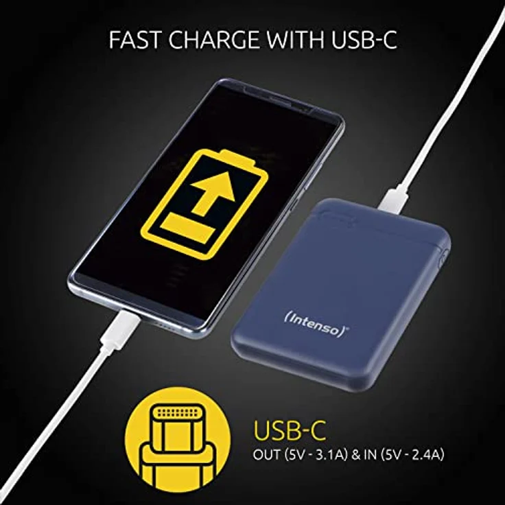 Intenso 7313525 Powerbank XS 5000, externes Ladegerät (5000mAh, geeignet für Smartphone/Tablet PC/MP3 Player/Digitalkamera) Blau – Bild 3