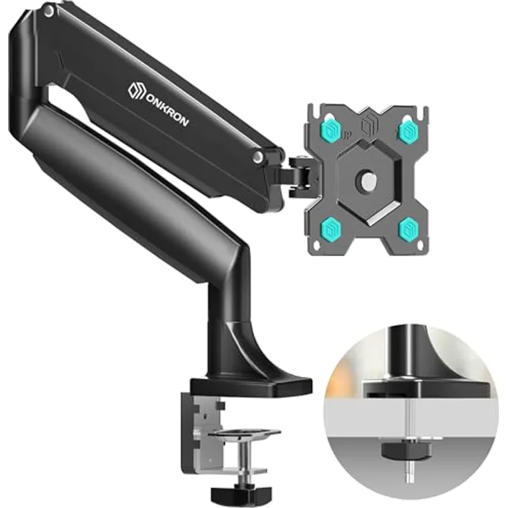 ONKRON Tischhalterung für TV und Monitore 13" - 32" mit einem Gewicht von bis zu 9 kg max VESA 100x100 neigbar -90° bis +45° schwenkbar 180° drehbar 360° schwarz G100-B
