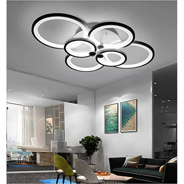 Eurotondisplay LED Deckenleuchte 6067 white mit Fernbedienung, einstellbare Lichtfarbe/Helligkeit, A+ (80x58x16cm) – Bild 2