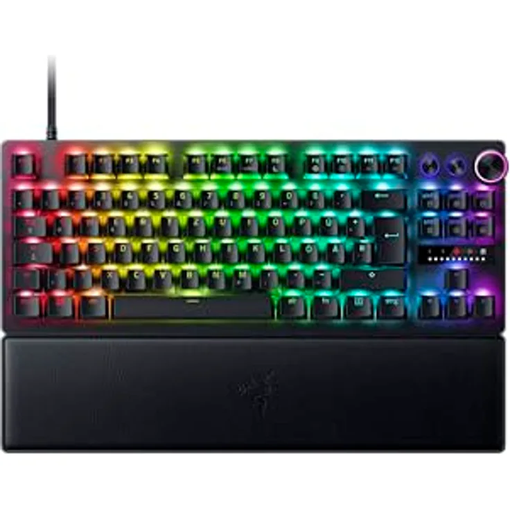 Razer Huntsman V3 Pro Tenkeyless, TKL Gaming Tastatur mit 8KHz HyperPolling, analogen optischen Switches, 0,1-4,0mm Auslösebereich, Snap Tap, Rapid Trigger, QWERTZ DE Layout | Schwarz