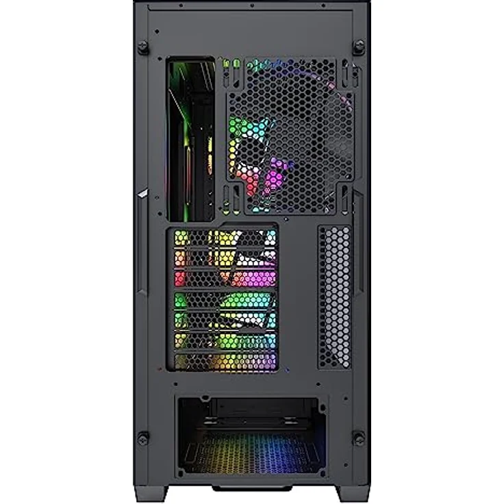 Montech AIR 903 MAX, E-ATX Mid Tower-Gehäuse, hoher Luftstrom, 3 x 140 mm ARGB PWM & 1 x 140 mm PWM-Lüfter vorinstalliert, Seitenteil aus gehärtetem Glas, Mesh-Front, Typ-C, Weiß (AIR 903 MAX ARGB – Bild 5