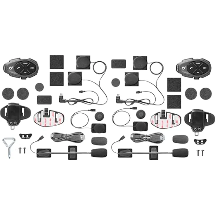 Interphone TOUR HD Motorrad-Intercom, Bluetooth-Gegensprechanlage für 2 Personen, 1500 m Reichweite, Schwarz – Bild 6