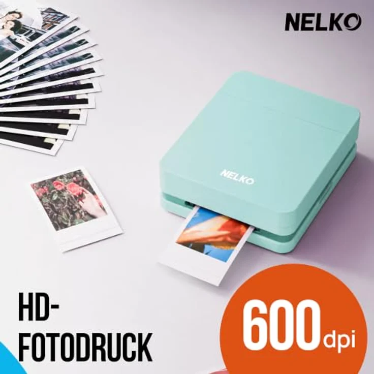 Nelko PP01 Tragbarer Mini Fotodrucker, Hochwertige Farbprints auf klebrigem Fotopapier, Grün – Bild 5