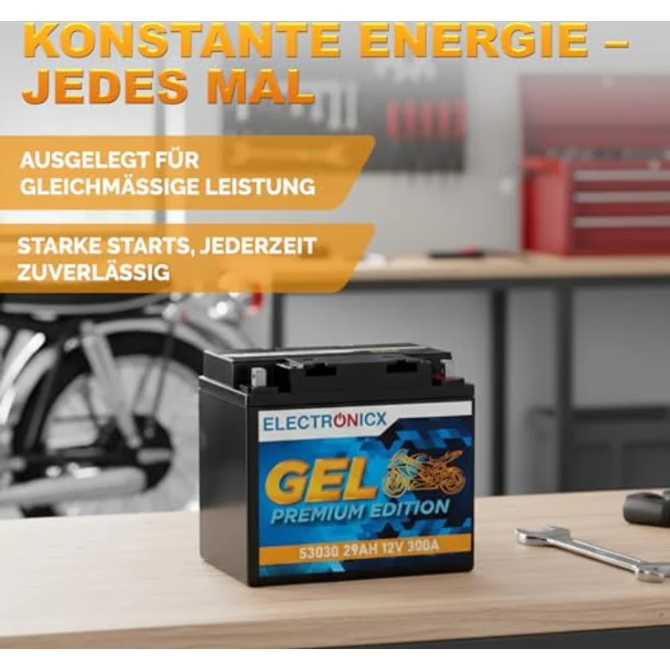 Electronicx Extreme Edition GEL Batterie 29Ah 12V, wartungsfrei, auslaufsicher, vibrationsfest für Motorrad, Roller und Quad – Bild 4
