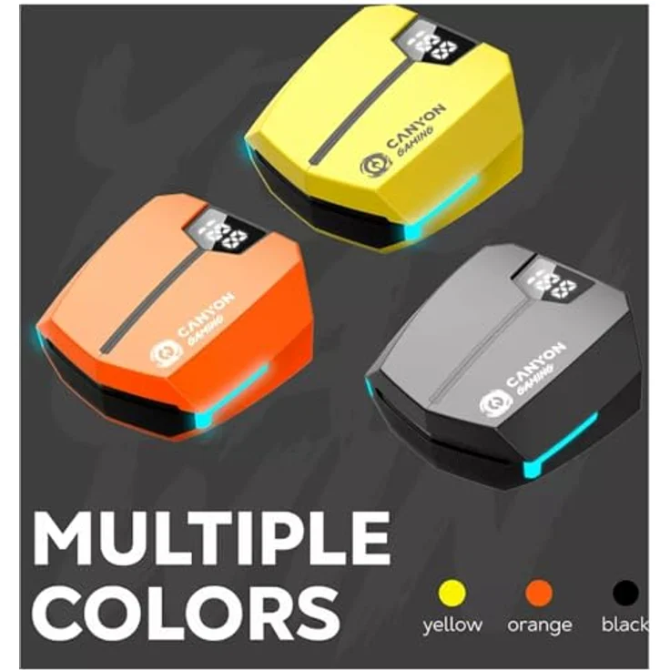 CANYON GTWS-2 In-Ear Kopfhörer, Bluetooth 5.3 mit Berührungssteuerung und Gaming-Modi, Gaming Yellow – Bild 5