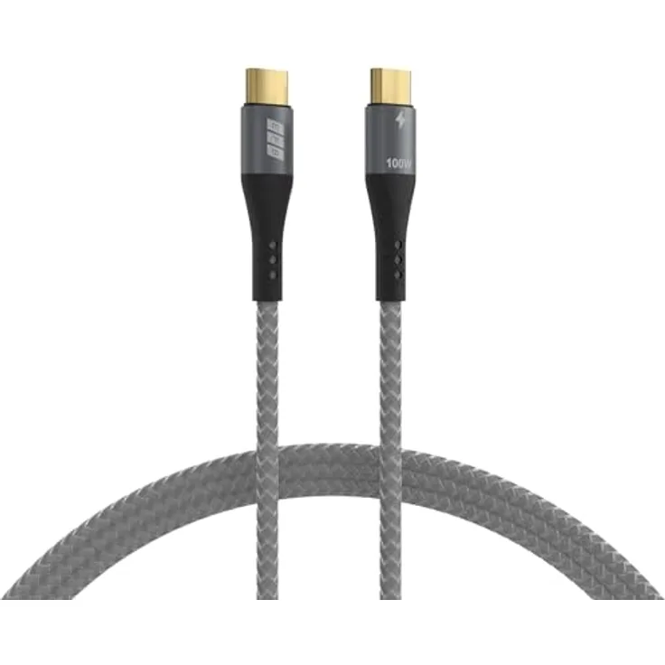 EFB USB-C Kabel, 100W PD 3.0, 10 Gbit/s, 4K Video, E-Marker Chip, 0,5m, grau