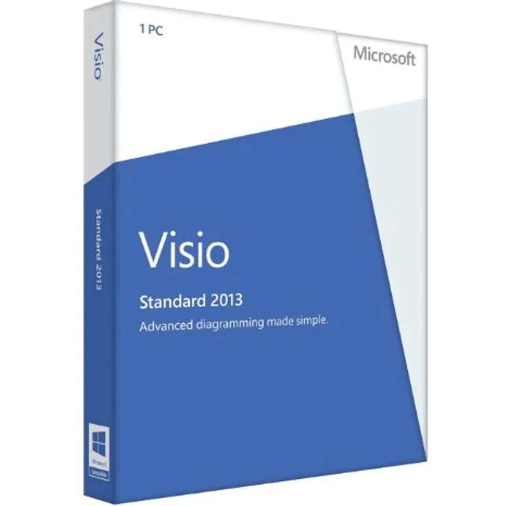 Microsoft Visio Standard 2013 - 1PC (Product Key Card ohne Datenträger) - Office-Programm zur Installation über www.office.com, nur für West- und Mitteleuropa geeignet