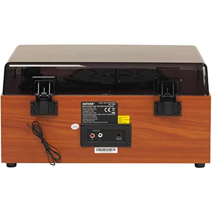 Denver MRD-52LIGHTWOOD Retro Musiksystem - DAB+/FM Radio, Plattenspieler, CD-Player, Bluetooth, 2x5W Lautsprecherboxen, Holzoptik – Bild 4