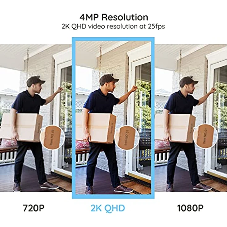 Foscam 2K/4MP Überwachungskamera Aussen mit Spotlight, WLAN WIFI IP Kamera, Farbige Nachtsicht, 2-Wege-Audio, PIR-Erkennung, IP66 Wasserdicht - Schwarz – Bild 2