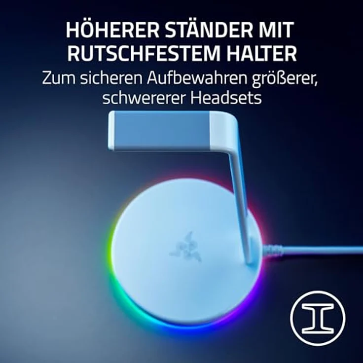 Razer Base Station V2 Chroma - Headset-Ständer mit USB-Hub und RGB-Beleuchtung (mit 7.1 Surround Sound, Integrierter Kopfhörer-Halter, rutschfester Standfuß) Schwarz – Bild 3