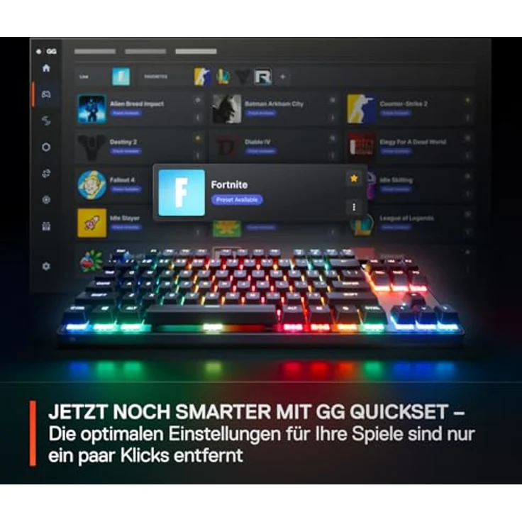 SteelSeries Apex Pro TKL Wireless Gen 3 - HyperMagnetic Gaming-Tastatur - OmniPoint 3.0 Switches - Anpassbares Ansprechverhalten - Sofort einsetzbare Presets - Rapid Tap/SOCD - OLED - US QWERTY Layout – Bild 4