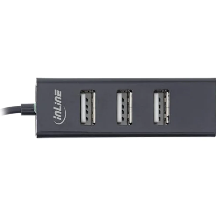 InLine® USB 2.0 4-Port Hub, USB-C Stecker auf 4X USB-A Buchse, Kabel 15cm, schmale Bauform, schwarz – Bild 2