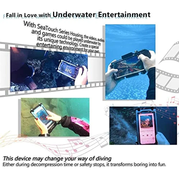 DIVEVOLK Unterwasser-Fotografie Seatouch 4 Max Unterwassergehäuse für iPhone 12/12 Pro/12 Pro Max/13/13 Pro/13 Pro Max/14/14 PLUS/14 PRO/14 PRO MAX/15/15 PRO/15 PRO MAX, Wasserdicht bis 60 Meter, Voller Touch-Screen – Bild 5