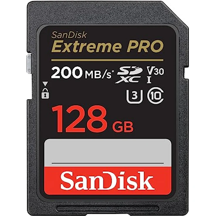 SanDisk Extreme PRO SDXC UHS-I Speicherkarte 128 GB (V30, Übertragungsgeschwindigkeit 200 MB/s, U3, 4K UHD Videos, SanDisk QuickFlow-Technologie, temperaturbeständig) – Bild 1