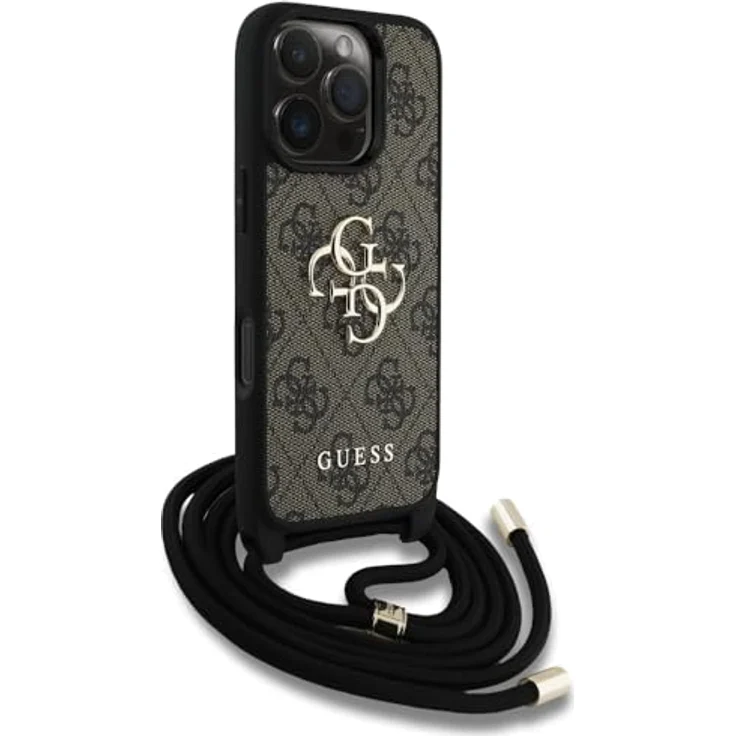 CG MOBILE Guess 4G Big Logo Cord Stap Crossbody Hülle für iPhone 16 Pro Max (Braun) – Bild 3