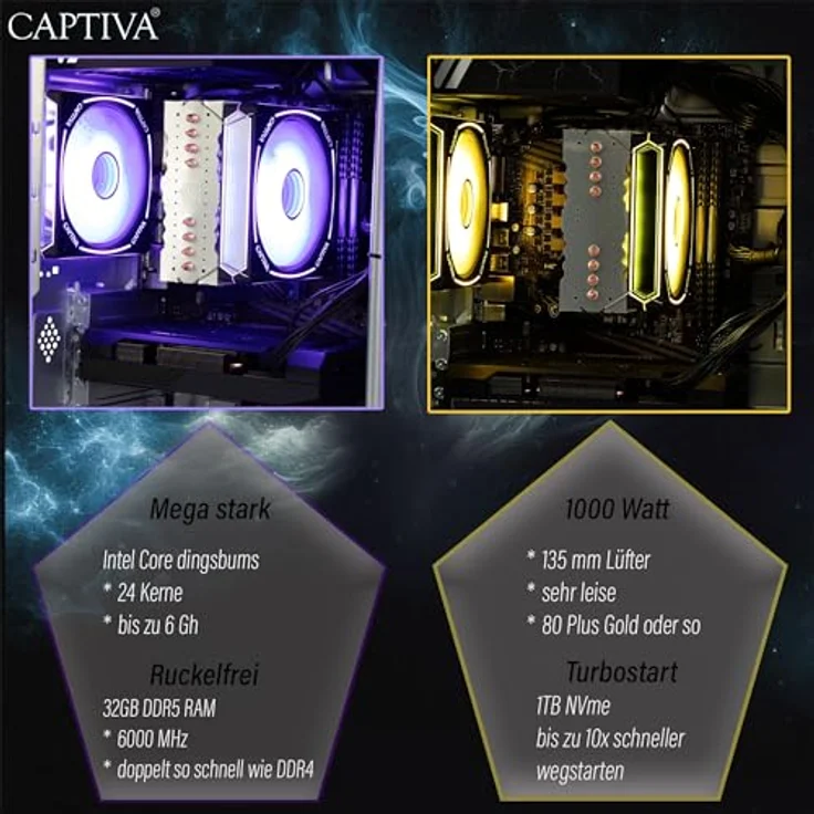 Captiva Advanced Gaming R92-762, Gaming-PC mit AMD Ryzen 7 5700X, 32 GB RAM, 1 TB SSD, GeForce RTX 5060, Schwarz – Bild 7