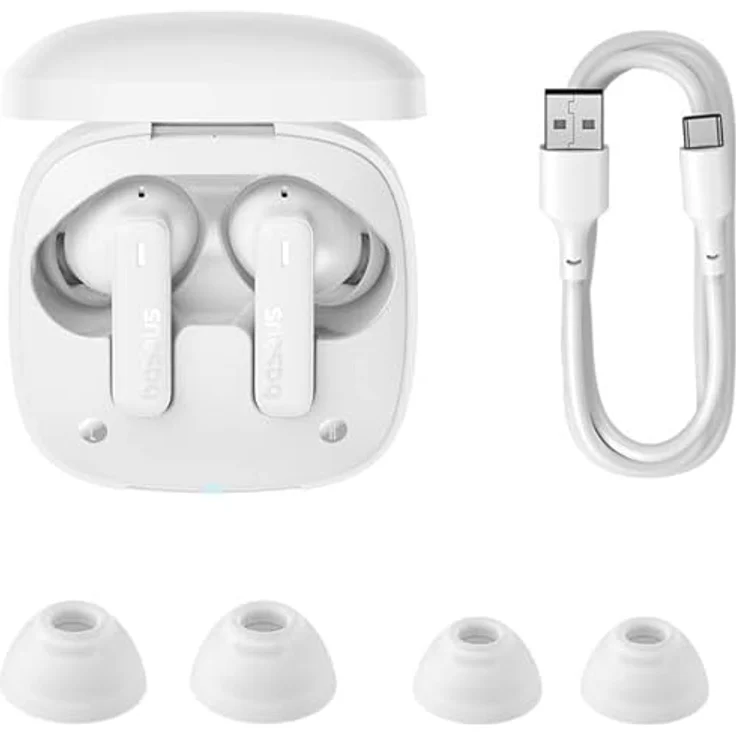 Baseus Bowie E19 TWS Kabellose In-Ear-Kopfhörer - Weiß, Bluetooth 5.3, IPX5-Wasserbeständigkeit, 33 Stunden Akkulaufzeit – Bild 3
