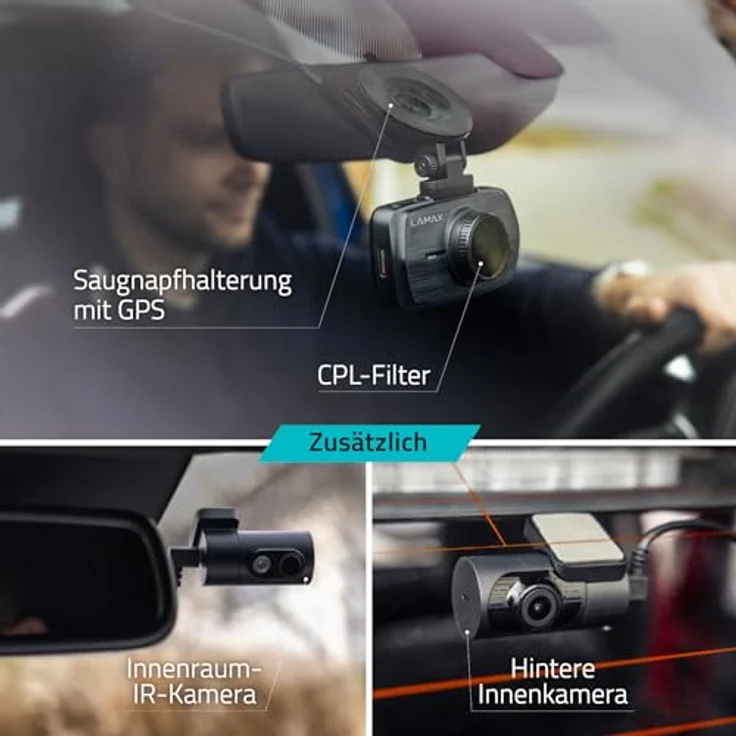 Lamax C11 GPS 4K-Autokamera, 4K Dashcam, 256 GB Speicherkarte, Loop-Aufnahme, Parkmodus, 3M-Magnethalterung – Bild 5